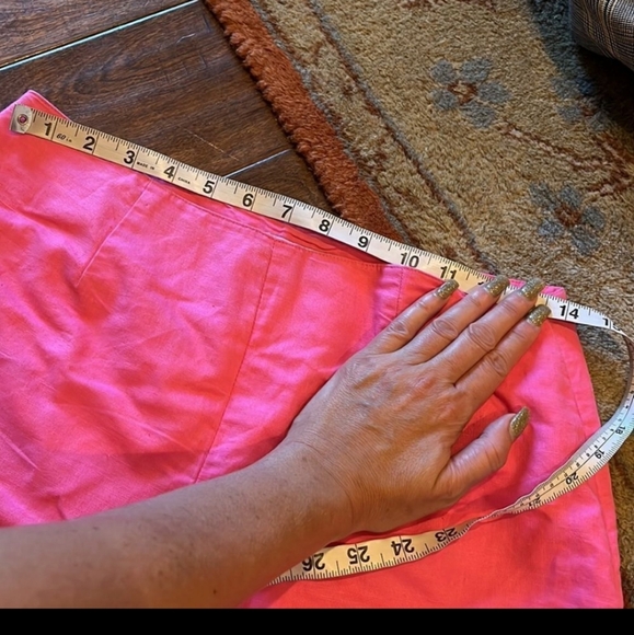 Lilly Pulitzer Preppy Resort Wear Hot Pink Flat Front Linen/Cotton Pants, 10! - Picture 4 of 11